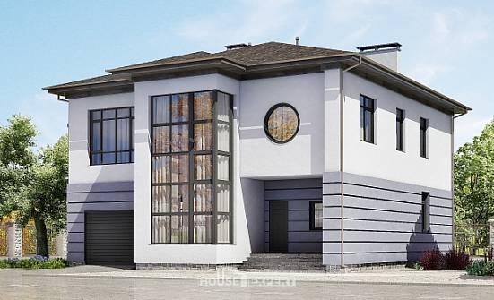 300-006-Л Проект двухэтажного дома и гаражом, красивый дом из кирпича Псков | Проекты домов от House Expert