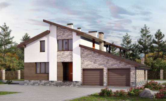 240-004-П Проект двухэтажного дома с мансардой и гаражом, классический загородный дом из арболита Опочка | Проекты домов от House Expert