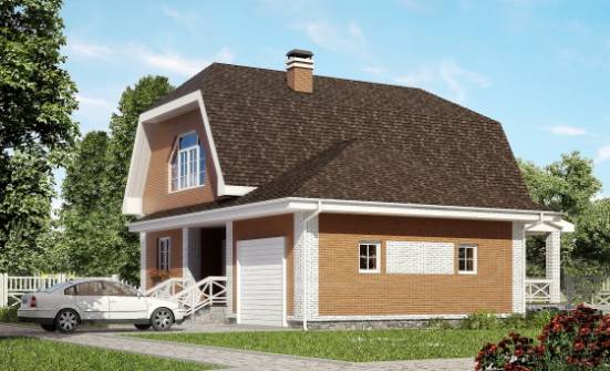 160-006-П Проект двухэтажного дома с мансардой, гараж, средний загородный дом из бризолита Опочка | Проекты домов от House Expert