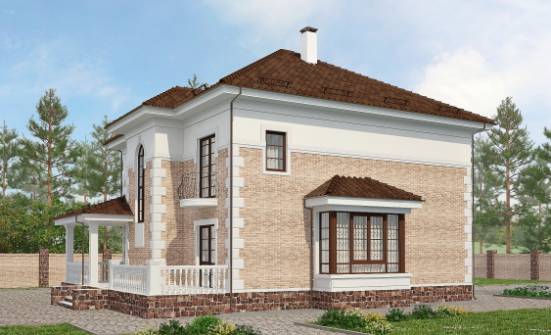 220-008-П Проект двухэтажного дома, просторный дом из кирпича Великие Луки | Проекты домов от House Expert