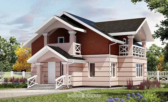 155-009-Л Проект двухэтажного дома с мансардой, компактный дом из бризолита Пыталово | Проекты домов от House Expert