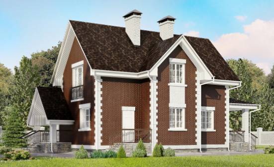 190-003-Л Проект двухэтажного дома с мансардой, гараж, простой коттедж из поризованных блоков Псков | Проекты домов от House Expert