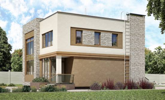 185-001-П Проект двухэтажного дома, классический коттедж из блока Невель | Проекты домов от House Expert