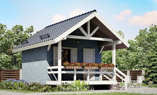 020-001-П Проект одноэтажного дома, скромный загородный дом из бревен Пыталово | Проекты домов от House Expert