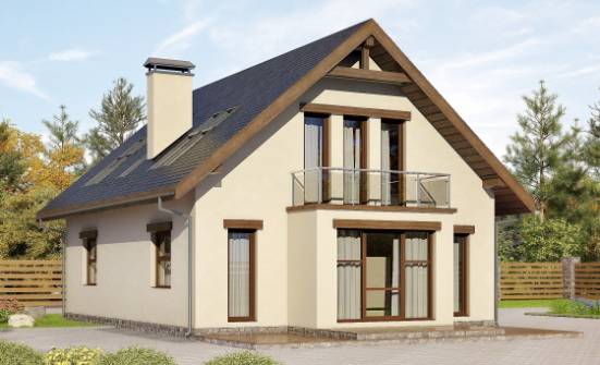 155-012-Л Проект двухэтажного дома с мансардой, доступный коттедж из арболита Невель | Проекты домов от House Expert