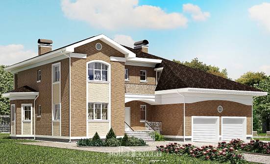 335-002-П Проект двухэтажного дома и гаражом, уютный коттедж из кирпича Опочка | Проекты домов от House Expert