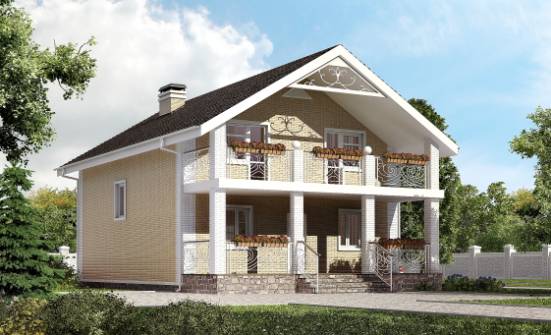 150-007-Л Проект двухэтажного дома с мансардой, современный дом из газобетона Псков | Проекты домов от House Expert