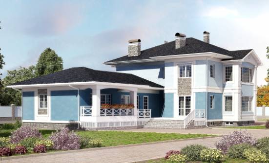 620-001-П Проект трехэтажного дома и гаражом, классический домик из керамзитобетонных блоков Псков | Проекты домов от House Expert