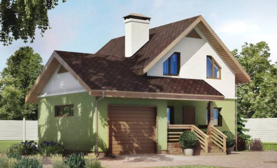 120-002-П Проект двухэтажного дома мансардой, гараж, уютный дом из пеноблока Псков | Проекты домов от House Expert