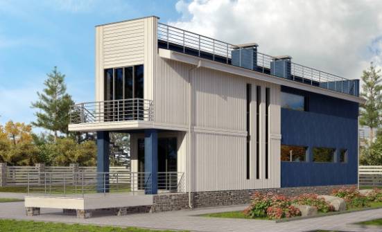 100-003-П Проект двухэтажного дома, бюджетный домик из твинблока Псков | Проекты домов от House Expert