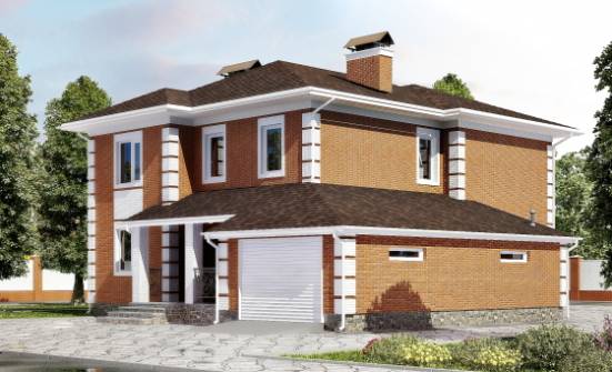220-004-Л Проект двухэтажного дома, гараж, классический домик из кирпича Псков | Проекты домов от House Expert