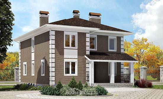 185-002-П Проект двухэтажного дома, современный загородный дом из арболита Великие Луки | Проекты домов от House Expert