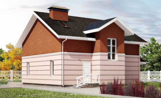 155-009-Л Проект двухэтажного дома с мансардой, компактный дом из бризолита Пыталово | Проекты домов от House Expert
