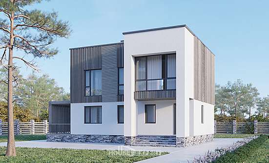150-017-П Проект двухэтажного дома, недорогой загородный дом из пеноблока Опочка | Проекты домов от House Expert