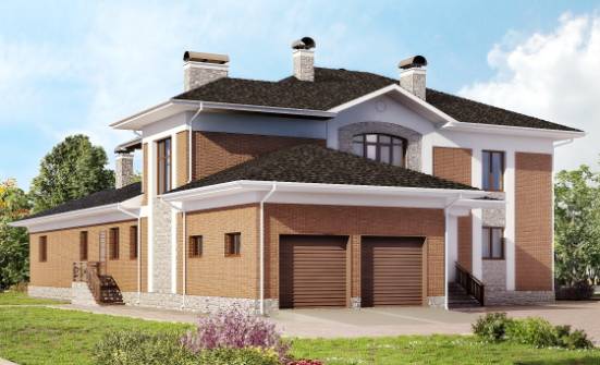 520-002-Л Проект трехэтажного дома и гаражом, уютный загородный дом из бризолита Пыталово | Проекты домов от House Expert