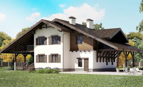 270-001-Л Проект двухэтажного дома мансардой, гараж, классический домик из кирпича Опочка | Проекты домов от House Expert
