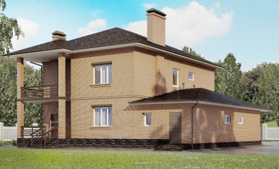 245-003-Л Проект двухэтажного дома и гаражом, уютный коттедж из кирпича Великие Луки | Проекты домов от House Expert