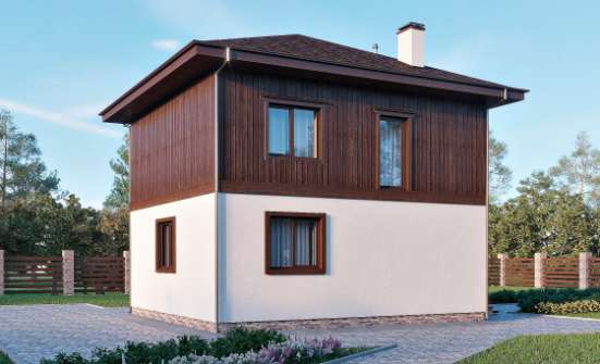100-006-Л Проект двухэтажного дома, недорогой коттедж из арболита Опочка | Проекты домов от House Expert