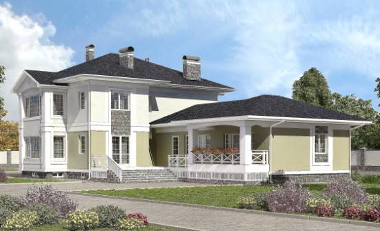 620-001-Л Проект трехэтажного дома и гаражом, классический домик из газосиликатных блоков Пыталово | Проекты домов от House Expert