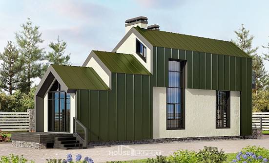 060-006-Л Проект двухэтажного дома с мансардой, миниатюрный домик из твинблока Невель | Проекты домов от House Expert
