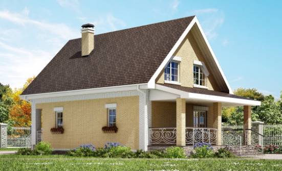 130-004-П Проект двухэтажного дома с мансардой, недорогой загородный дом из арболита Опочка | Проекты домов от House Expert