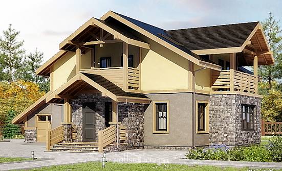 180-011-П Проект двухэтажного дома с мансардой, гараж, компактный дом из пеноблока Невель | Проекты домов от House Expert