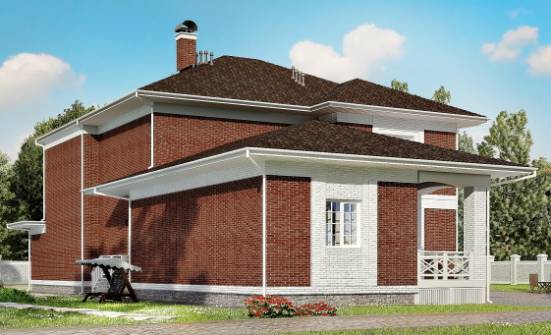 315-001-П Проект двухэтажного дома и гаражом, современный домик из кирпича Пыталово | Проекты домов от House Expert