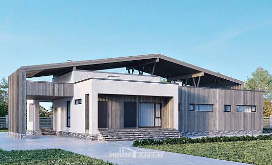 170-011-Л Проект одноэтажного дома, скромный коттедж из кирпича Великие Луки | Проекты домов от House Expert