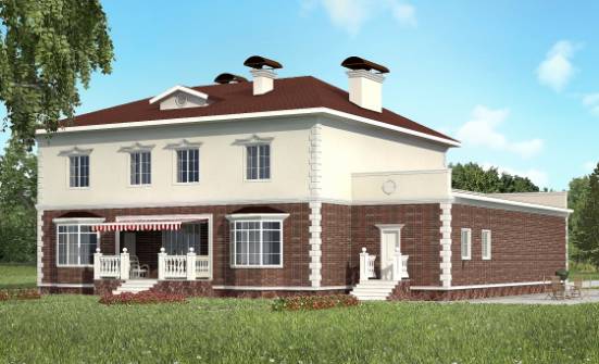 380-001-Л Проект двухэтажного дома и гаражом, классический дом из кирпича Великие Луки | Проекты домов от House Expert