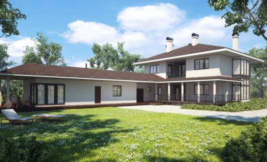 340-001-П Проект двухэтажного дома и гаражом, красивый дом из кирпича Пыталово | Проекты домов от House Expert