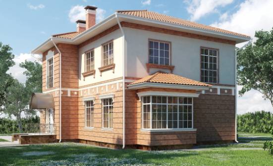 285-001-Л Проект двухэтажного дома и гаражом, красивый дом из кирпича Опочка | Проекты домов от House Expert