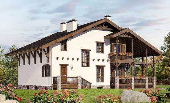 400-004-П Проект трехэтажного дома с мансардой, гараж, большой дом из кирпича Псков | Проекты домов от House Expert