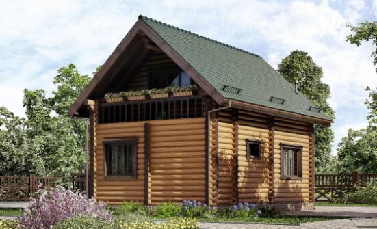 080-003-П Проект двухэтажного дома с мансардой, небольшой коттедж из дерева Псков | Проекты домов от House Expert