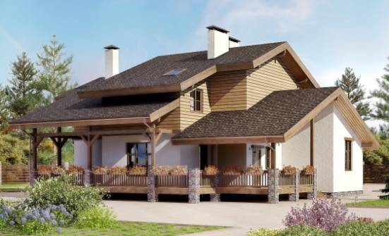 210-006-П Проект двухэтажного дома с мансардой, красивый загородный дом из кирпича Невель | Проекты домов от House Expert
