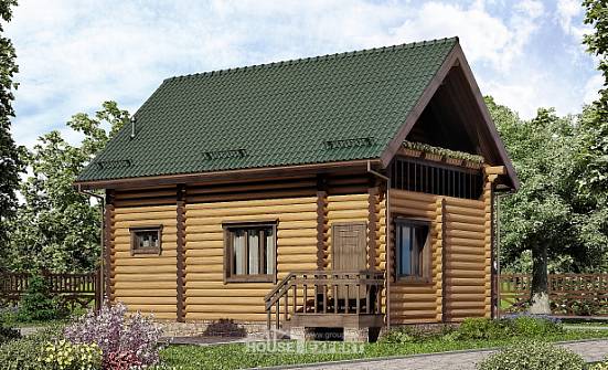 080-003-П Проект двухэтажного дома с мансардой, небольшой коттедж из дерева Псков | Проекты домов от House Expert
