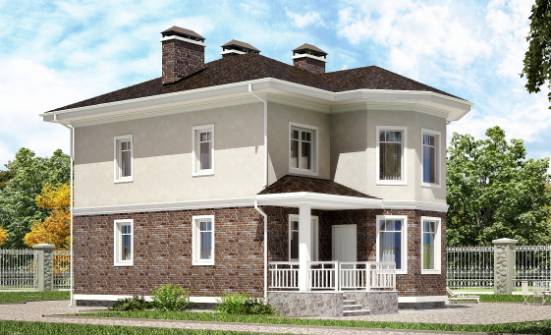 120-001-Л Проект трехэтажного дома, простой домик из поризованных блоков Невель | Проекты домов от House Expert