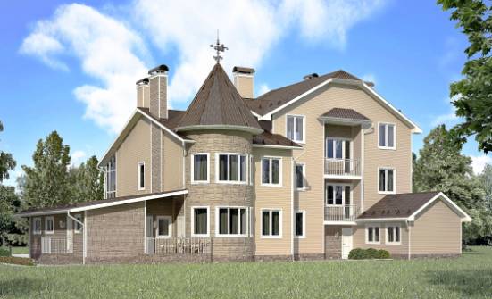 555-001-Л Проект трехэтажного дома мансардный этаж и гаражом, красивый загородный дом из теплоблока Псков | Проекты домов от House Expert