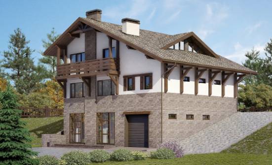 305-002-П Проект трехэтажного дома мансардой, классический коттедж из кирпича Невель | Проекты домов от House Expert