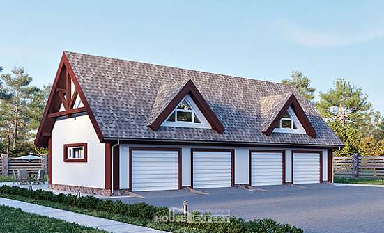 145-002-Л Проект гаража из арболита Великие Луки | Проекты домов от House Expert