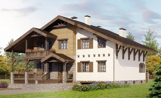 400-004-П Проект трехэтажного дома с мансардой, гараж, большой дом из кирпича Псков | Проекты домов от House Expert