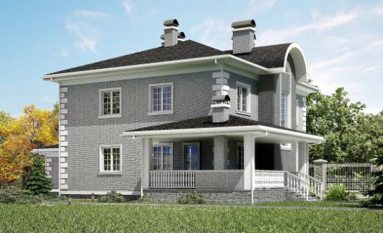245-004-Л Проект двухэтажного дома и гаражом, красивый загородный дом из кирпича Псков | Проекты домов от House Expert