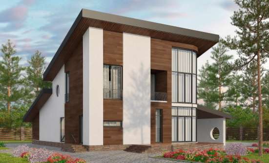 230-001-П Проект двухэтажного дома с мансардным этажом, простой коттедж из кирпича Опочка | Проекты домов от House Expert