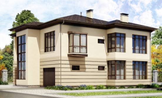 300-006-П Проект двухэтажного дома и гаражом, современный дом из кирпича Пыталово | Проекты домов от House Expert