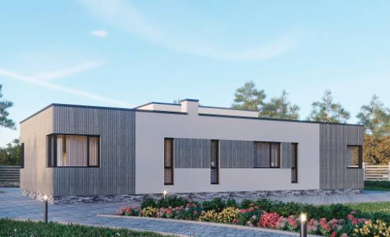175-001-Л Проект одноэтажного дома, современный загородный дом из арболита Опочка | Проекты одноэтажных домов от House Expert