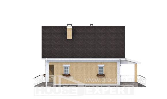 130-004-П Проект двухэтажного дома с мансардой, экономичный коттедж из арболита Пыталово, House Expert