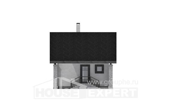 060-001-П Проект двухэтажного дома мансардой, гараж, экономичный коттедж из керамзитобетонных блоков Невель, House Expert