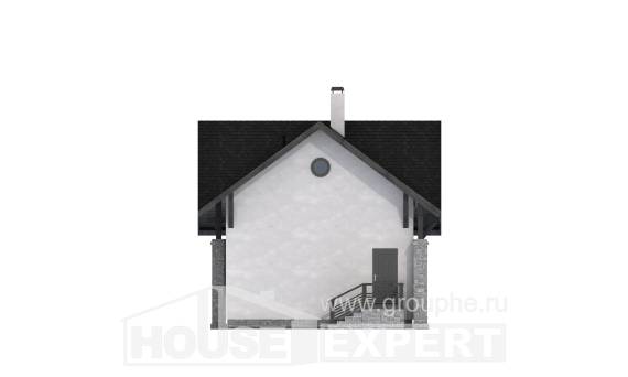 060-001-П Проект двухэтажного дома с мансардой, гараж, недорогой коттедж из теплоблока, Невель