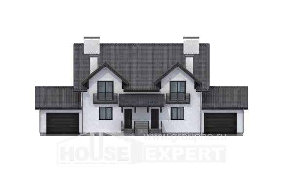 290-003-П Проект двухэтажного дома с мансардой, красивый домик из поризованных блоков Великие Луки, House Expert