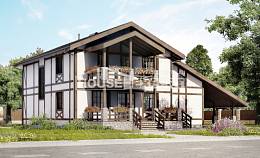 250-002-Л Проект двухэтажного дома с мансардным этажом и гаражом, уютный домик из кирпича Великие Луки, House Expert