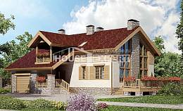 165-002-П Проект двухэтажного дома мансардой, гараж, небольшой загородный дом из бризолита Псков, House Expert